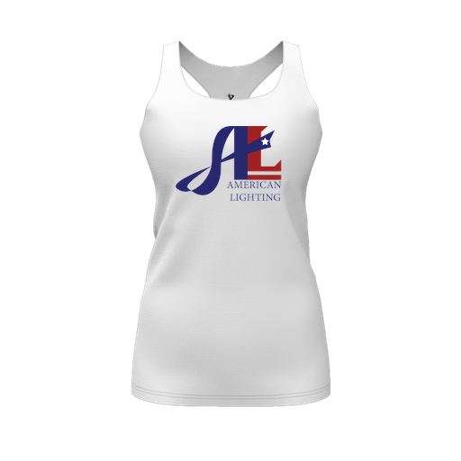 [FT0TRBWH-FYS-LOGO1] Decker Racerback Tank Top (Female Youth S, White, Logo 1)