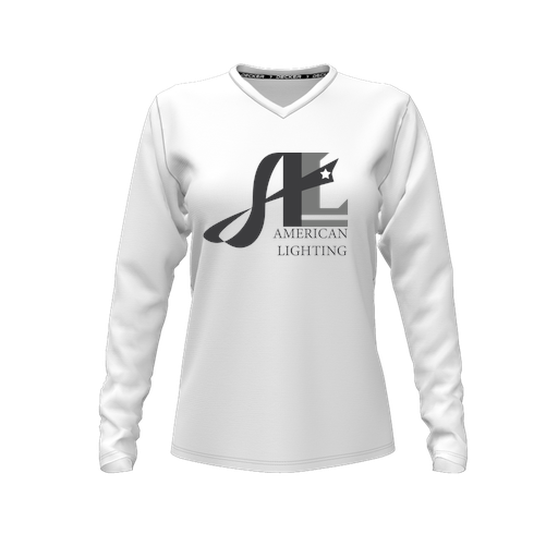 [FTLVCFWH-FYXS-LOGO3] Decker Comfort T-Shirt (Female Youth XS, White, V Neck, Logo 3, Long Sleeve)