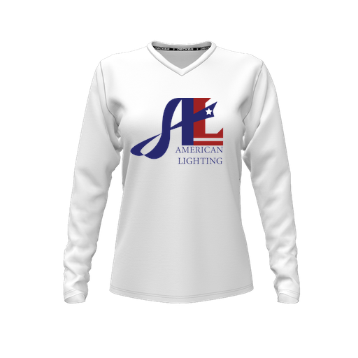 [FTLVPTWH-FYXS-LOGO1] Decker Performance T-Shirt (Female Youth XS, White, V Neck, Logo 1, Long Sleeve)