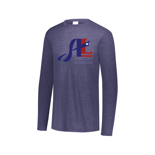 [FTLCUBNV-AXS-LOGO1] Decker Men's Tri-Blend T-Shirt - Long Sleeve (Adult XS, Navy, Logo 1)