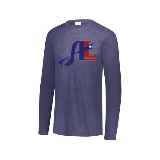 [FTLCUBNV-AXS-LOGO2] Decker Men's Tri-Blend T-Shirt - Long Sleeve (Adult XS, Navy, Logo 2)