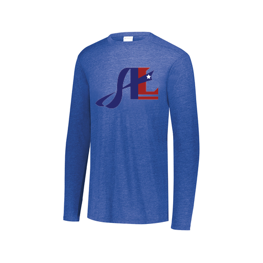 [FTLCUBRY-AXS-LOGO2] Decker Men's Tri-Blend T-Shirt - Long Sleeve (Adult XS, Royal, Logo 2)