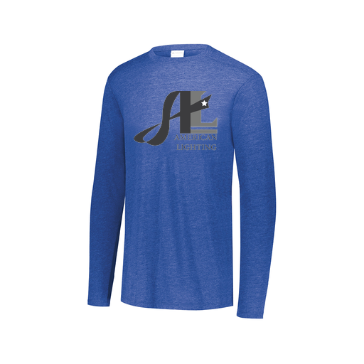 [FTLCUBRY-AXS-LOGO3] Decker Men's Tri-Blend T-Shirt - Long Sleeve (Adult XS, Royal, Logo 3)