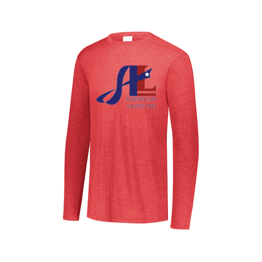 [FTLCUBRD-AXS-LOGO1] Decker Men's Tri-Blend T-Shirt - Long Sleeve (Adult XS, Red, Logo 1)