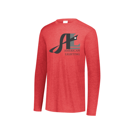 [FTLCUBRD-YS-LOGO3] Decker Youth Tri-Blend T-Shirt - Long Sleeve (Youth S, Red, Logo 3)