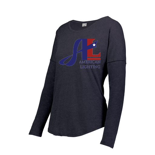 [FTLCUBNV-FAXS-LOGO1] Decker Women's Tri-Blend T-Shirt - Long Sleeve (Female Adult XS, Navy, Logo 1)