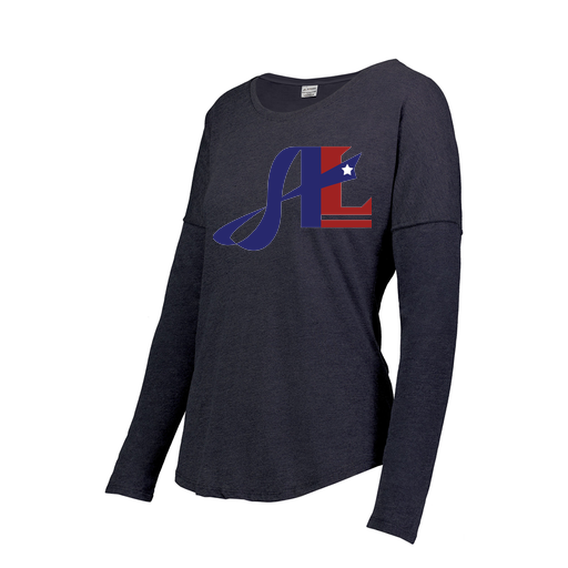 [FTLCUBNV-FAXS-LOGO2] Decker Women's Tri-Blend T-Shirt - Long Sleeve (Female Adult XS, Navy, Logo 2)