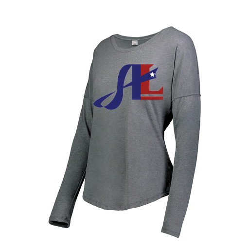 [FTLCUBGY-FAXS-LOGO2] Decker Women's Tri-Blend T-Shirt - Long Sleeve (Female Adult XS, Gray, Logo 2)